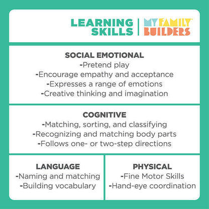 Multiracial educational toy promoting learning skills, empathy, and inclusive play